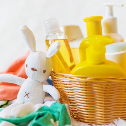Accessories for bathing the baby. Selective focus. Accessories for bathing the baby. Selective focus. nature.